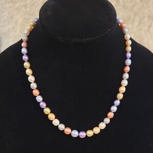 Multicolor Cultured Pearl Necklace and Bracelet Set
